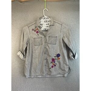Intro Womens PXL  Buttons Long Sleeve Pocket Top‎